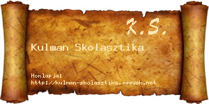 Kulman Skolasztika névjegykártya